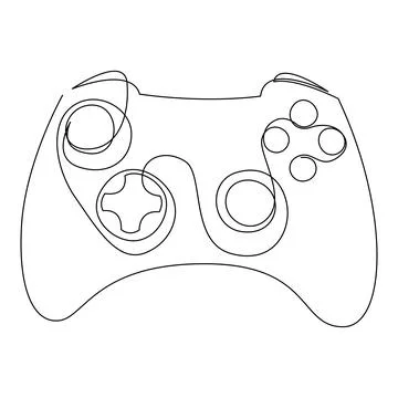 Continuous Line Game Controller Editable Stroke Illustration Stock Illustration