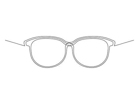 Continuous line glasses vector. Stock Illustration