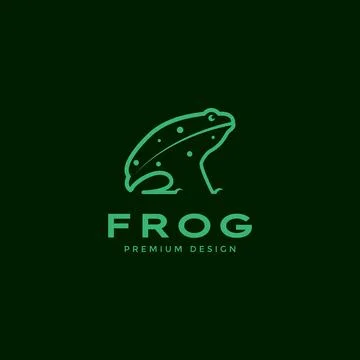 Continuous line green frog logo symbol icon vector graphic design illustrat.. Stock Illustration