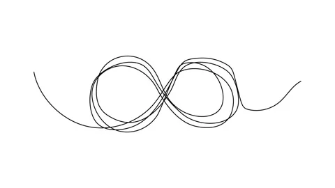 Continuous Line Infinity Icon, Monoline moebius symbol, One Line Limitless Video stock 250165553