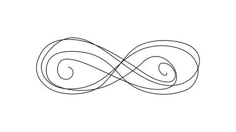 Continuous Line Infinity Icon, Monoline moebius symbol, imitless Silhouette Stock Footage 250165558