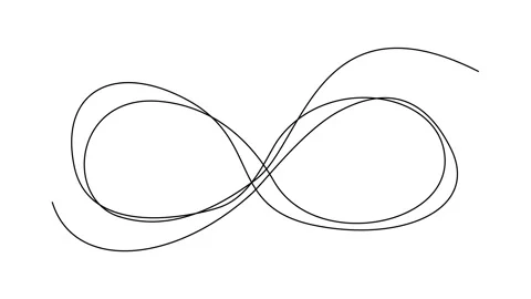 Continuous Line Infinity Icon, Monoline moebius symbol, One Line Stock Footage 250165559