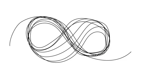 Continuous Line Infinity Icon, Monoline moebius symbol, One Line Stock Footage 250165560