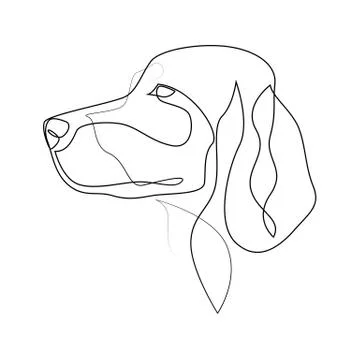 Continuous line Irish Setter. Single line minimal style Setter dog vector Stock Illustration