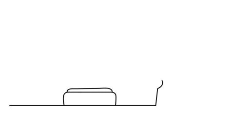 Continuous line Judge hammer vector crime judgment Stock Footage 143309889