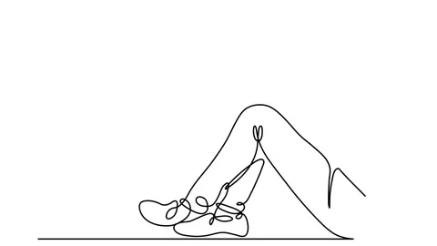 Continuous line Man sitting reading a book Stock Footage 143309896