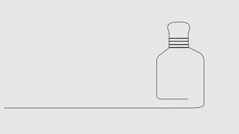 Continuous Line Perfume Bottle Banner Animation Stock-Footage 329156671