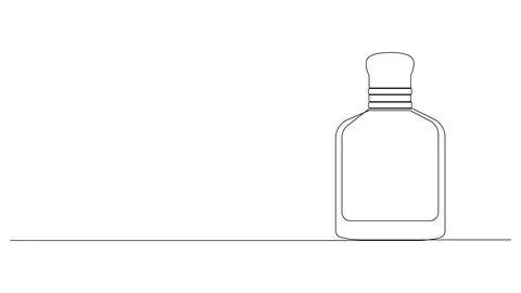 Continuous Line Perfume Bottle Banner Editable Stroke Illustrazione stock