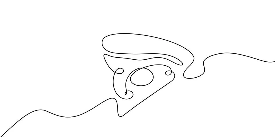 Continuous line pizza vector slice icon cheese food hand drawn background sketch Stock-Illustration