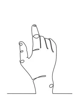 Continuous line of right hand tapping Stock Illustration