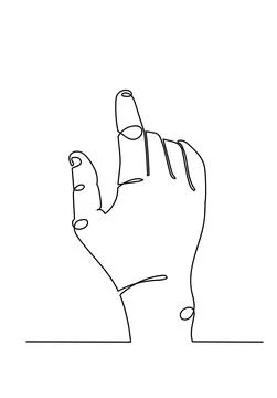 Continuous line of right hand tapping Stock Illustration