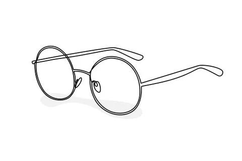 Continuous line round glasses Illustrazione stock