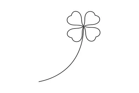 Continuous line shamrock vector with clover shape outline suitable for mode.. Stock Illustration