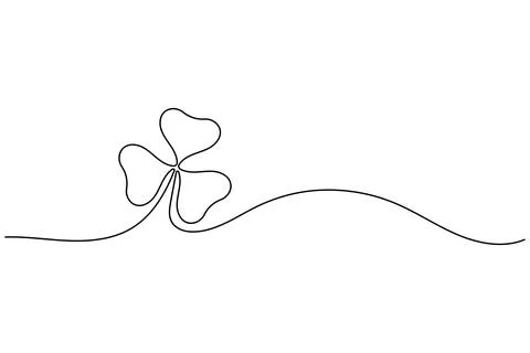 Continuous line shamrock vector with clover shape outline suitable for mode.. Stock Illustration