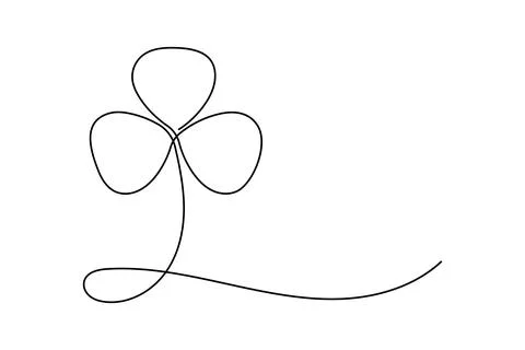 Continuous line shamrock vector with clover shape outline suitable for mode.. Stock Illustration