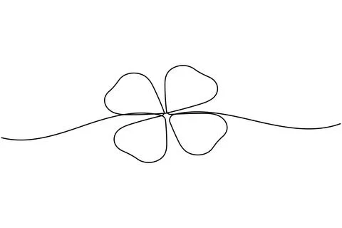 Continuous line shamrock vector with clover shape outline suitable for mode.. Stock Illustration