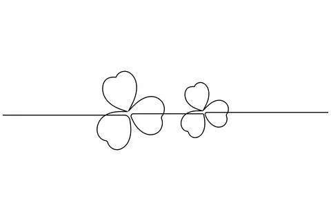 Continuous line shamrock vector with clover shape outline suitable for mode.. Stock Illustration