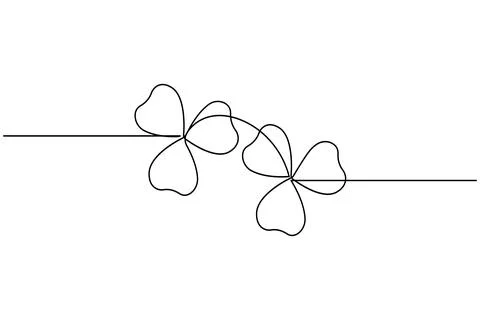 Continuous line shamrock vector with clover shape outline suitable for mode.. Illustrazione stock
