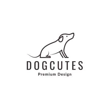 Continuous line side doggy logo symbol icon vector graphic design illustrat.. Stock Illustration