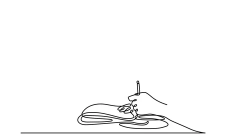 Continuous line Students write books Stock Footage 143386743