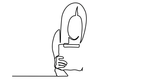 Continuous line Woman lying down reading a book Stock Footage 144036701