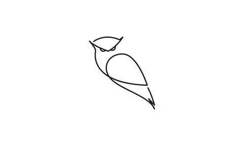 Continuous lines bird owl logo vector icon illustration design Stock-Illustration