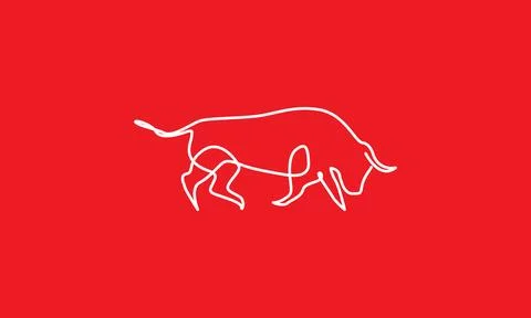 Continuous lines buffalo or bison logo symbol vector icon illustration grap.. Stock Illustration