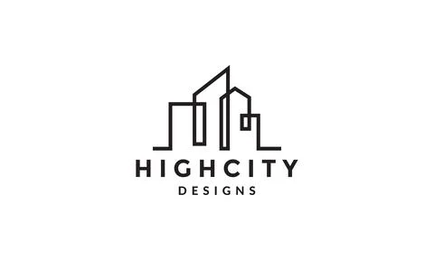 Continuous lines building city logo vector icon illustration design Stock Illustration