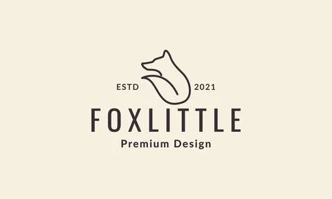 Continuous lines fox simple logo symbol vector icon illustration graphic desi Stock Illustration