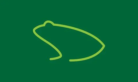 Continuous lines frog green abstract logo vector icon illustration design Illustrazione stock