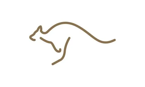 Continuous lines kangaroo jump logo vector icon illustration design Stock Illustration