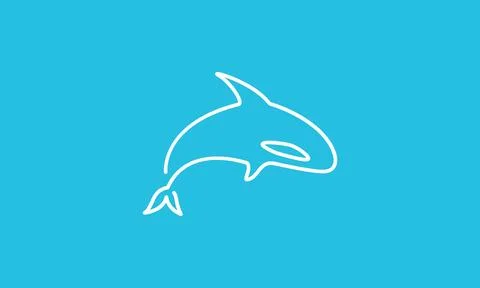 Continuous lines orca whale logo symbol vector icon illustration graphic desi Stock Illustration
