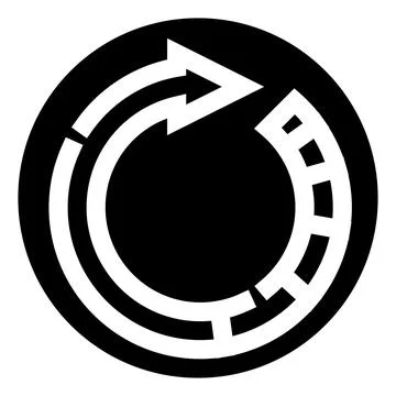 Continuous loop with progress bar indicating refresh Stock Illustration