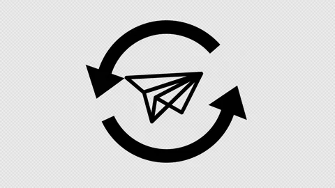 Continuous message cycle in cartoon animation. Automated communication loop icon Stock Footage 313303272