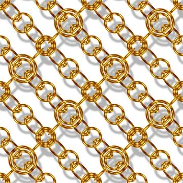 Continuous   metal chain pattern Stock Illustration