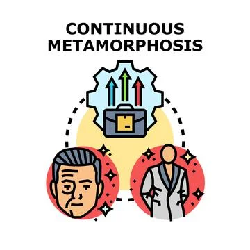 Continuous metamorphosis process for personal growth Stock Illustration