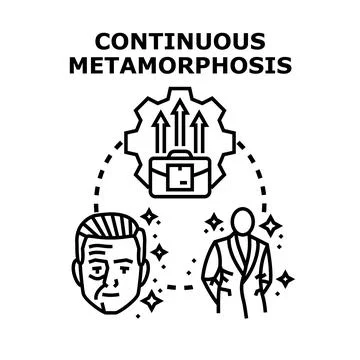 Continuous metamorphosis process for personal growth Illustrazione stock