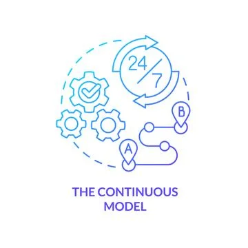 Continuous model blue gradient concept icon Stock Illustration