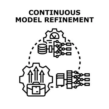 Continuous model refinement process for artificial intelligence development Stock Illustration