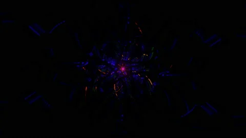 Continuous neon disco pattern for VJ performances. Video stock 238730177