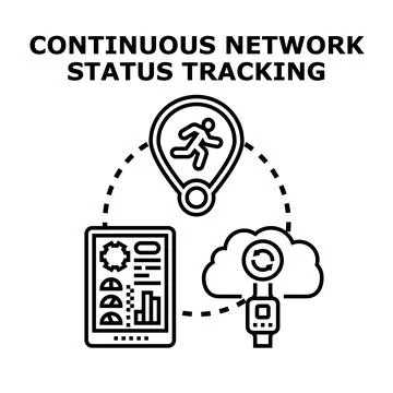 Continuous network status tracking system monitoring data Stock Illustration
