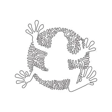 Continuous one curve line drawing of funny frog abstract art in circle. Stock Illustration