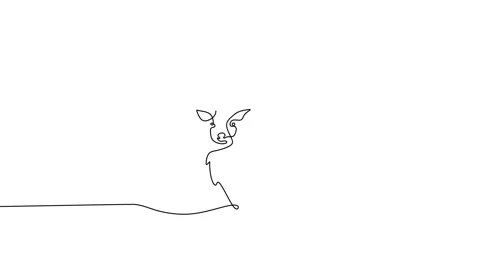 Continuous one line of abstract deer poster for wallpaper Stock Footage 227565419