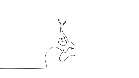 Continuous one line of abstract deer head poster for wallpaper Stock Footage 227565894