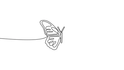 Continuous one line animation of beautiful butterfly for company logo identity Vidéo 227459798