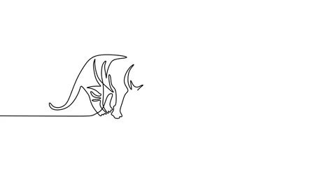 Continuous one line animation of big Tiger standing Stock Footage 227563026