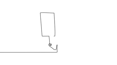 Continuous one line animation of a man bring demonstration board Stock Footage 227531356