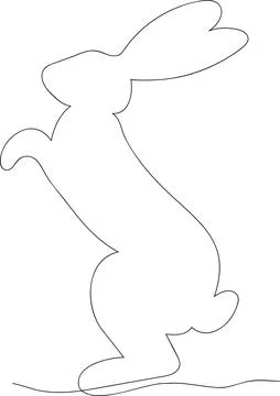 Continuous one line art Easter bunny Stock Illustration