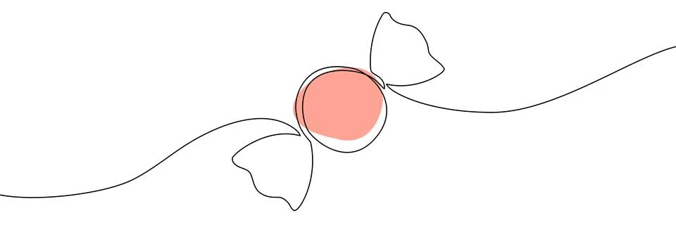 Continuous one line candy drawing art cane shop cotton peppermint. Candy line Stock Illustration