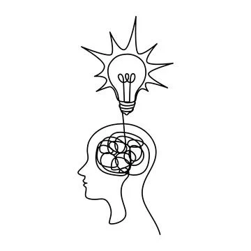 Continuous one line chaos problem scribble simple art icon knot. Chaos problem Stock Illustration